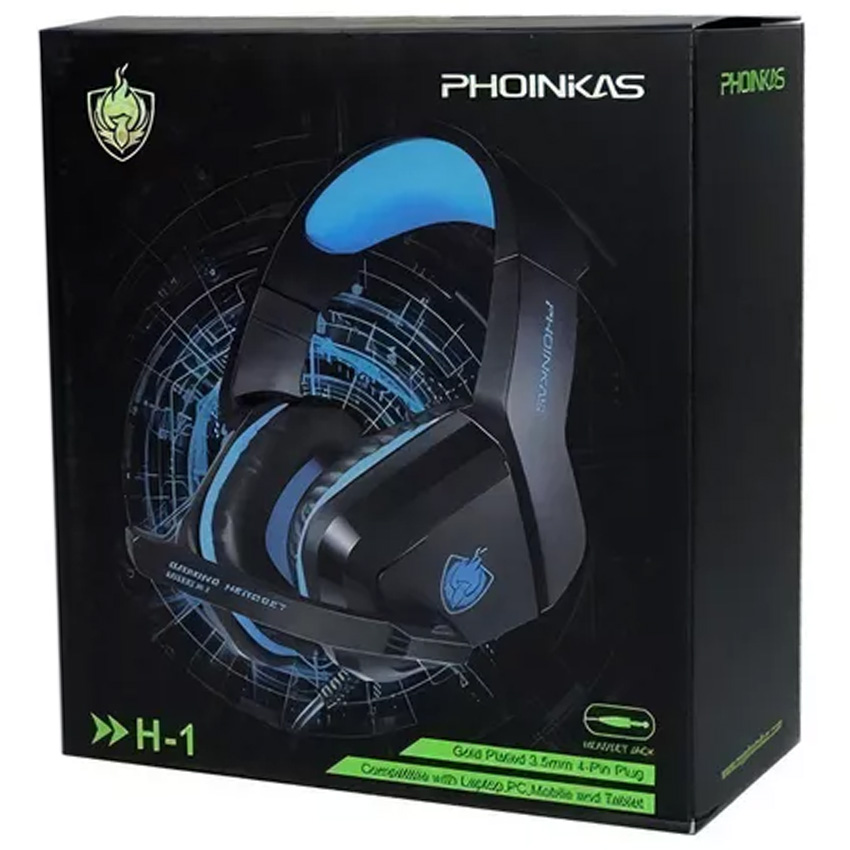 Auricular Para Pc Y Ps4 H-1 Negro Y Azul