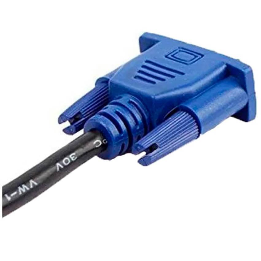 Cable Vga A Vga 1.5 M Azul Macho-Macho Con Doble Filtro De Ferrite