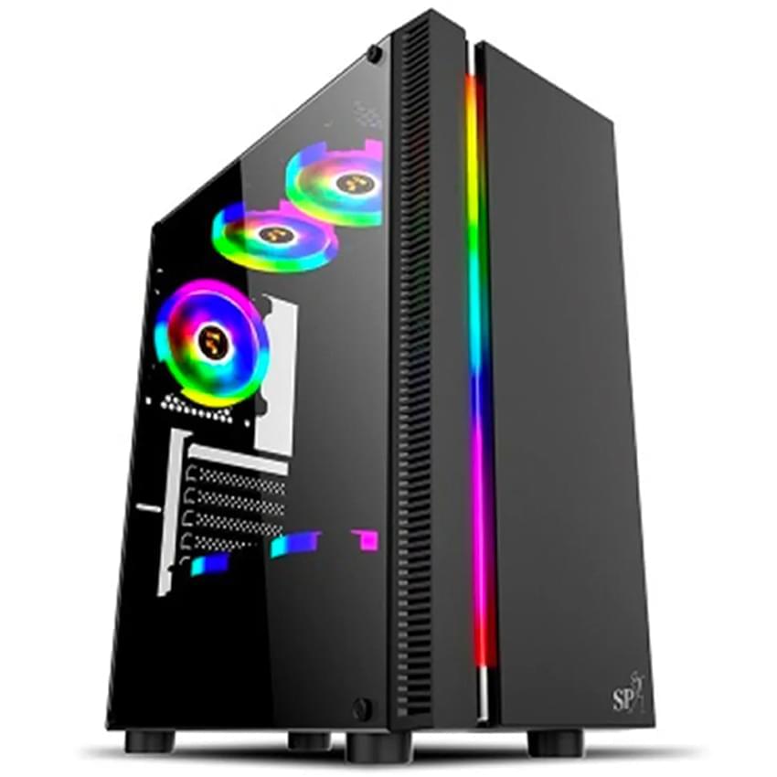 Gabinete Sp Loulan Cg-9900-C 1 Fans Rgb Negro Atx Mid Tower