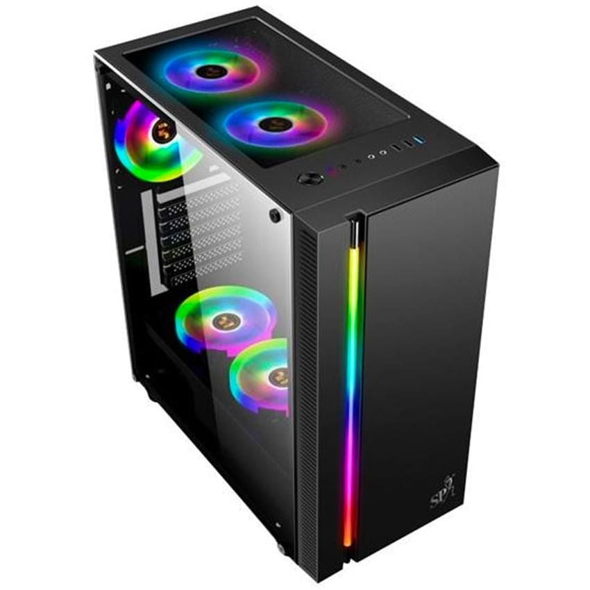 Gabinete Sp Loulan Cg-9900-C 1 Fans Rgb Negro Atx Mid Tower