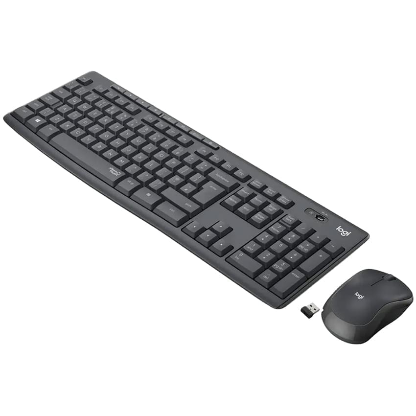 Logitech Juego de teclado inalámbrico y mouse óptico MK295